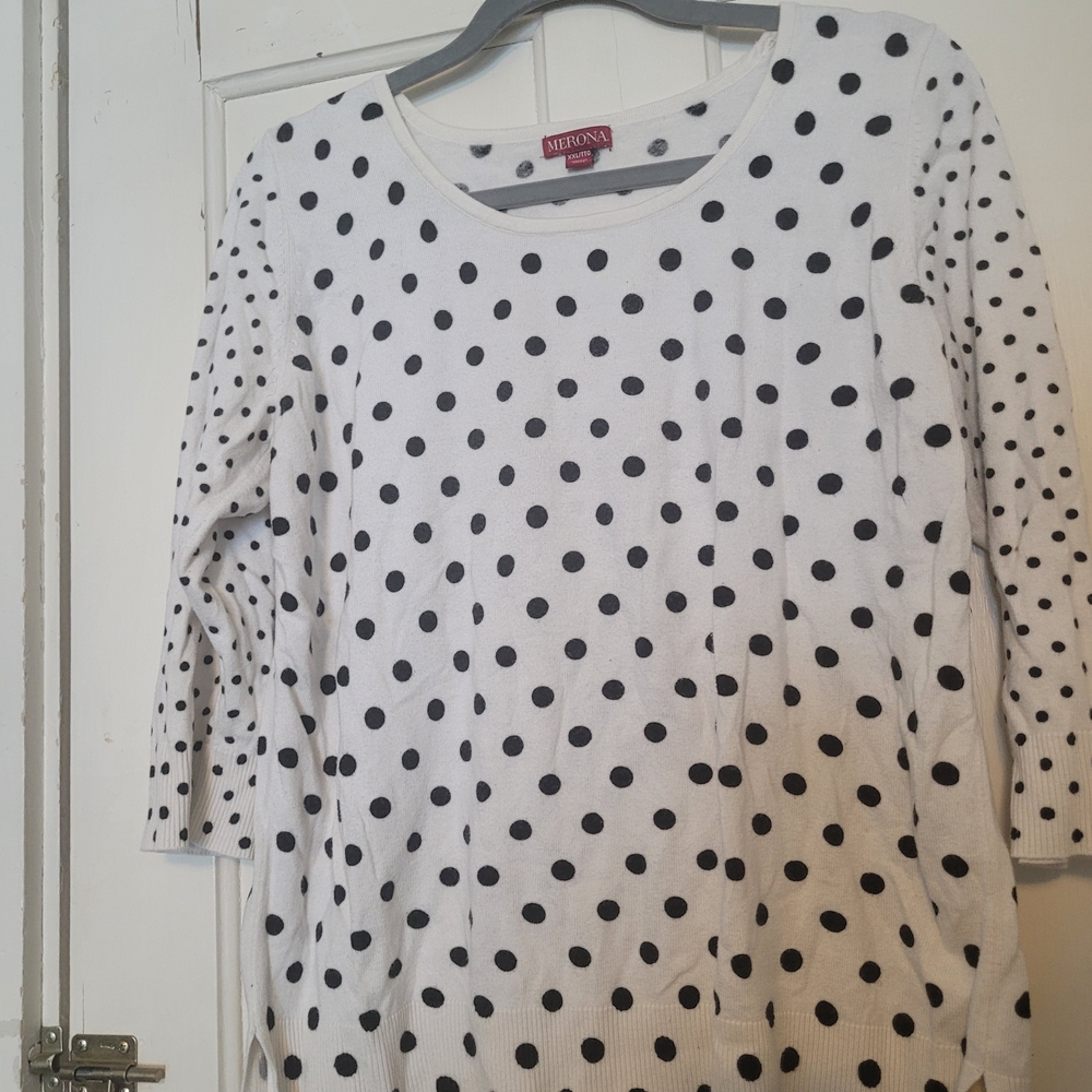 Merona White Polka Dot Women's Top